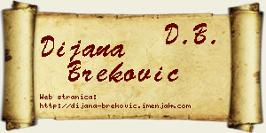 Dijana Breković vizit kartica
